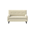 Causeuse multifonctionnelle en velours côtelé ivoire, fauteuil convertible, lit