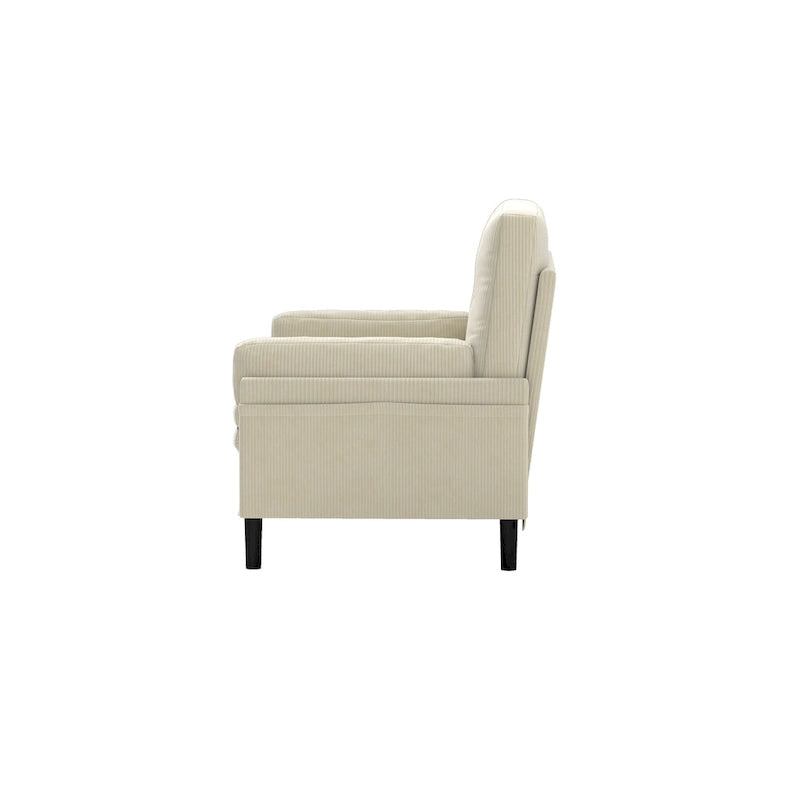 Causeuse multifonctionnelle en velours côtelé ivoire, fauteuil convertible, lit
