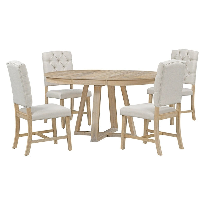 Ensembles table et chaises de salle à manger multifonctionnels, ensembles de table de salle à manger de style ferme avec rallonges pliantes amovibles, pieds en croix
