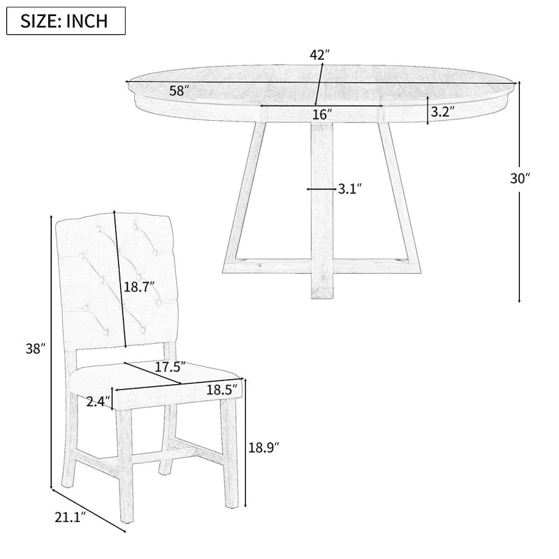 Ensembles table et chaises de salle à manger multifonctionnels, ensembles de table de salle à manger de style ferme avec rallonges pliantes amovibles, pieds en croix