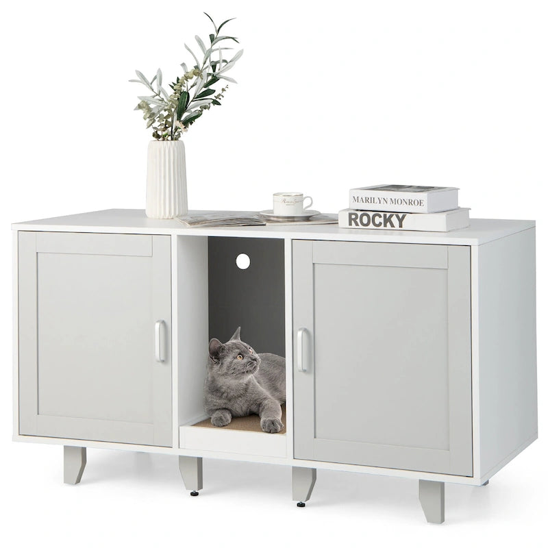 Meuble Cache Litière pour Chat, Maison de Toilette pour Chat avec