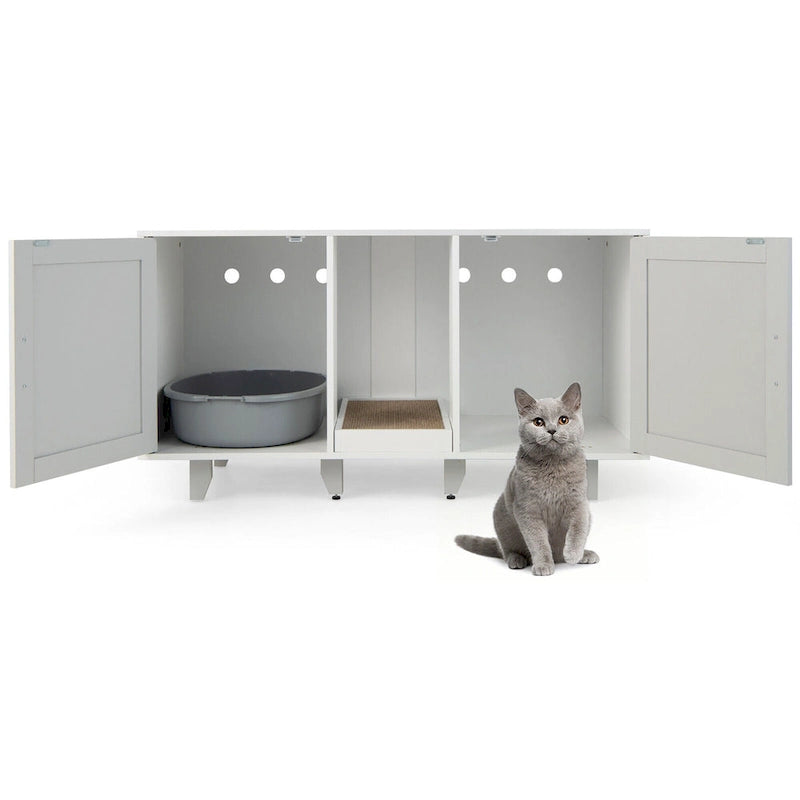 Meuble Cache Litière pour Chat, Maison de Toilette pour Chat avec
