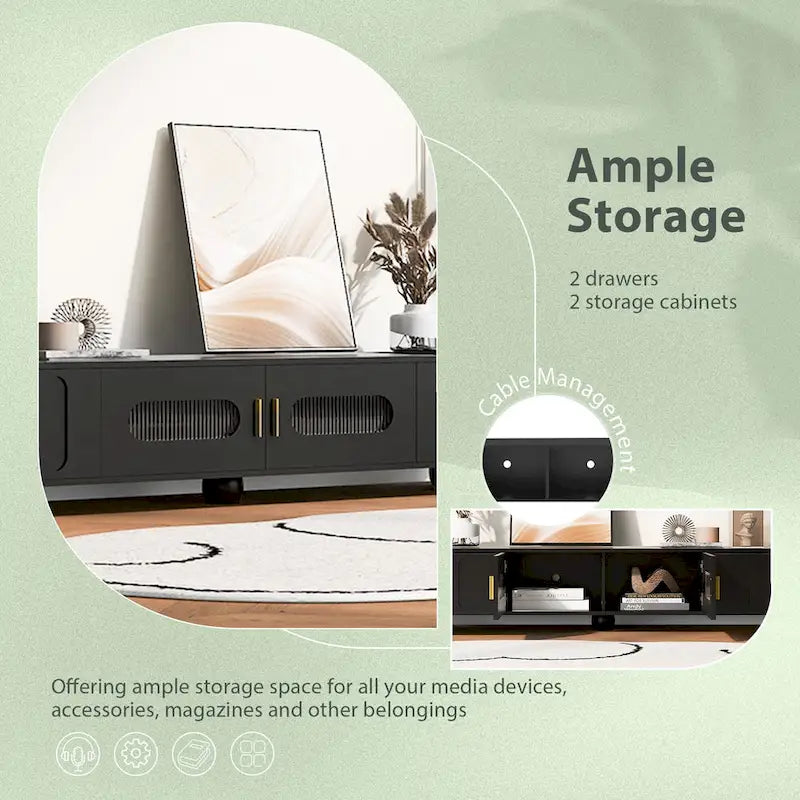Meuble TV moderne en bois massif