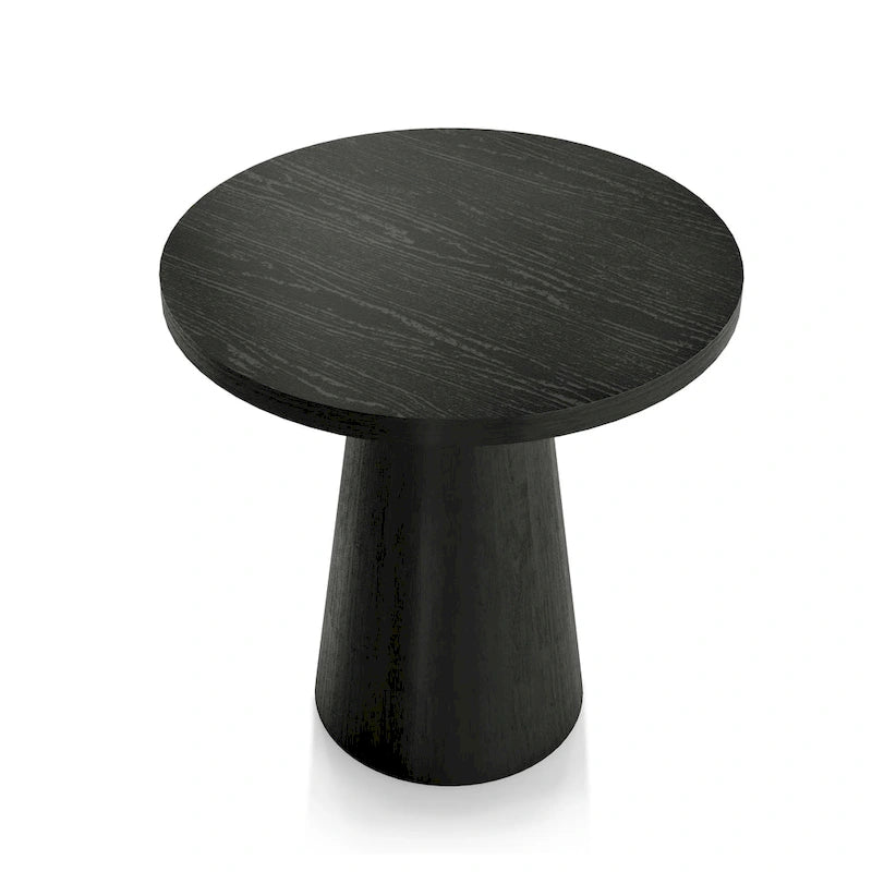 Table d'appoint moderne en bois massif avec base ronde