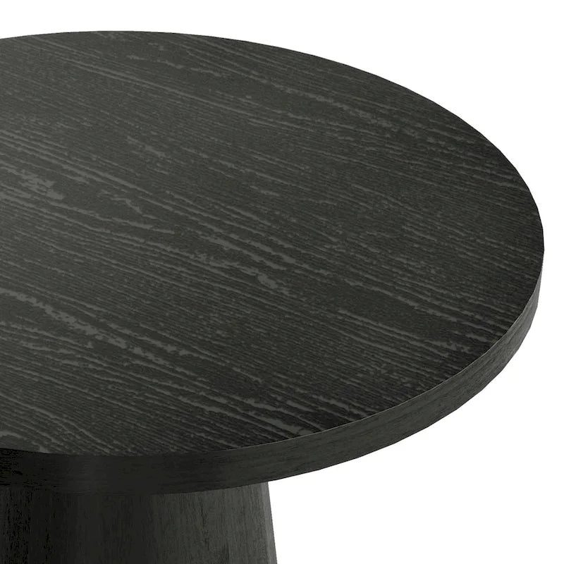 Table d'appoint moderne en bois massif avec base ronde