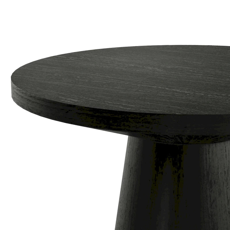 Table d'appoint moderne en bois massif avec base ronde