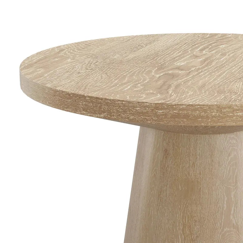 Table d'appoint moderne en bois massif avec base ronde