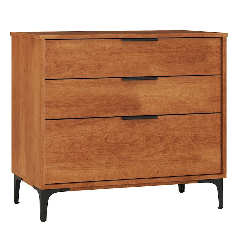 Commode à 3 tiroirs avec pieds de support en métal et kit anti-basculement pour