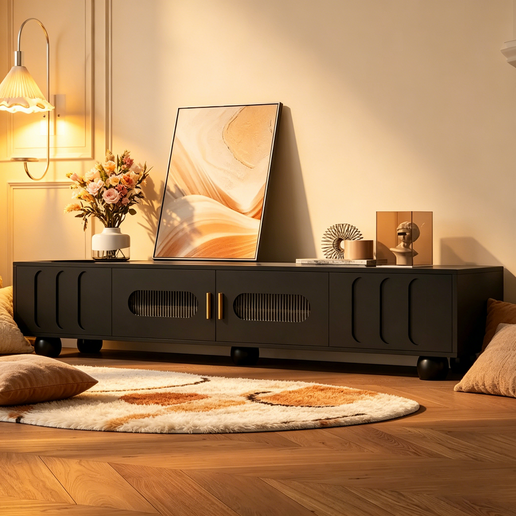 Meuble TV moderne en bois massif