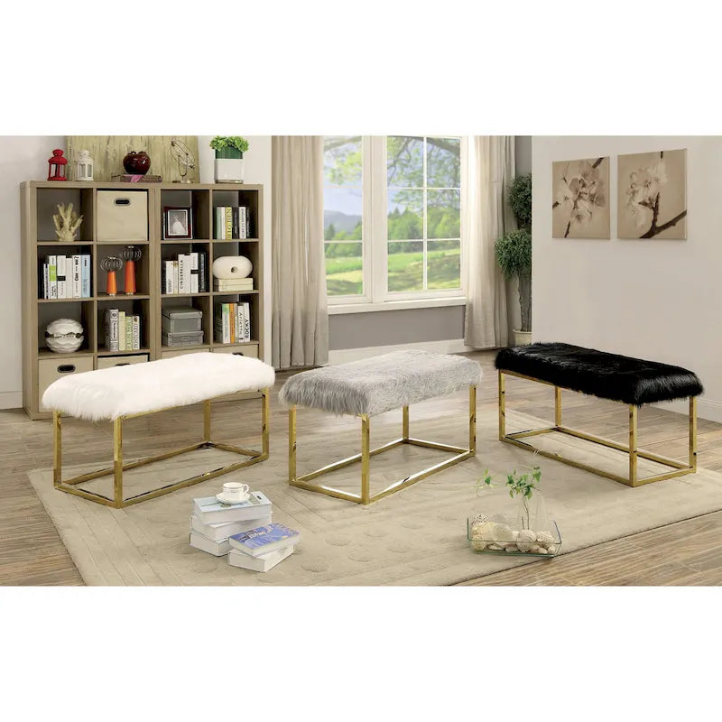 Banc d'entrée en métal de 40 pouces de style moderne