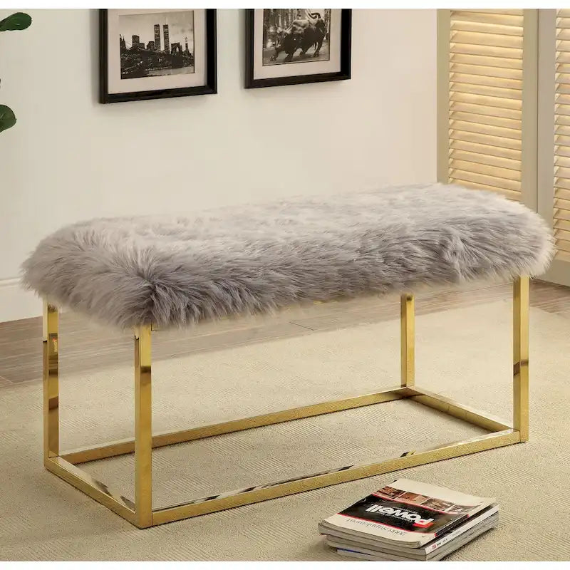 Banc d'entrée en métal de 40 pouces de style moderne