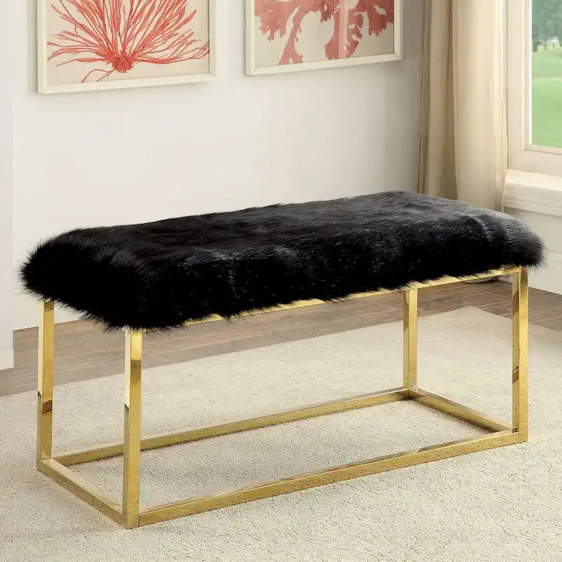 Banc d'entrée en métal de 40 pouces de style moderne