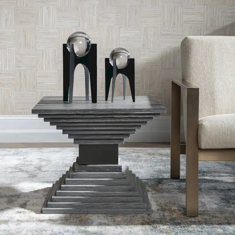 Table décorative géométrique en bois