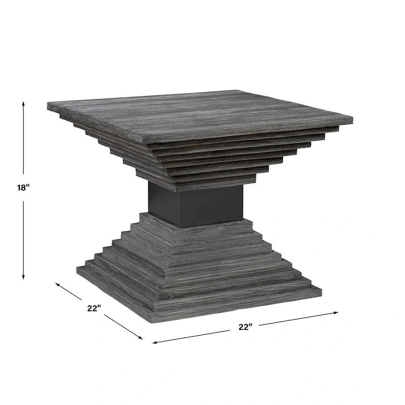 Table décorative géométrique en bois