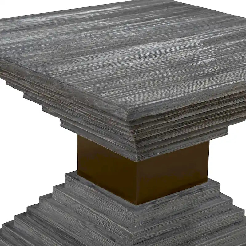 Table décorative géométrique en bois