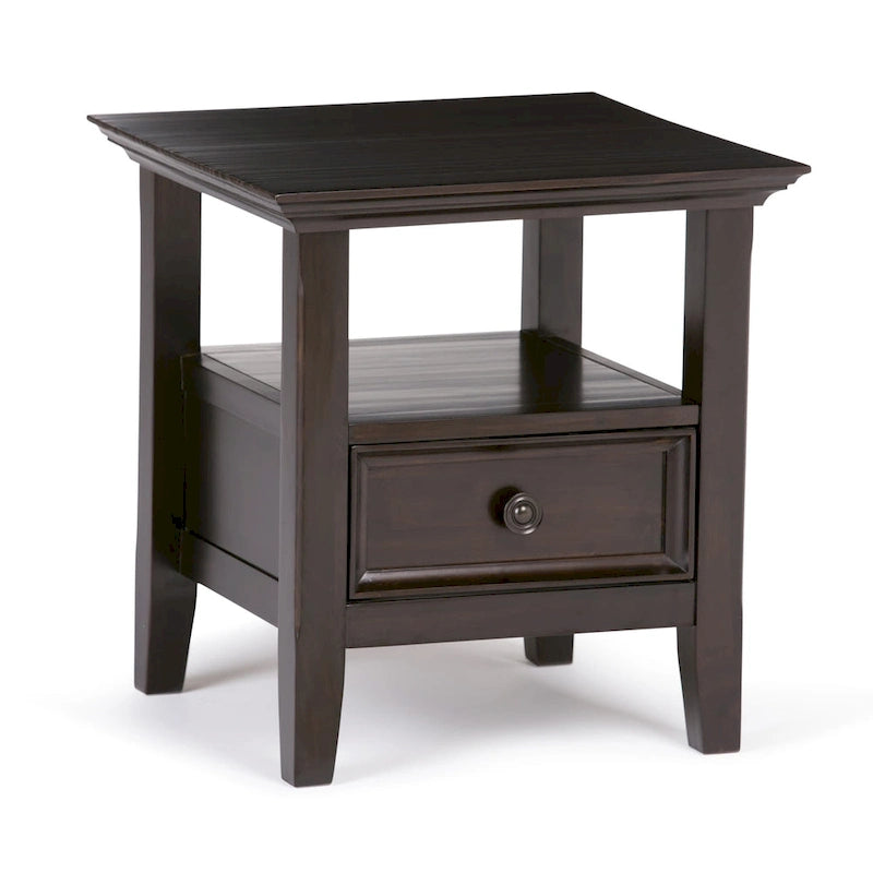 Table d'appoint carrée en bois massif de 48 cm