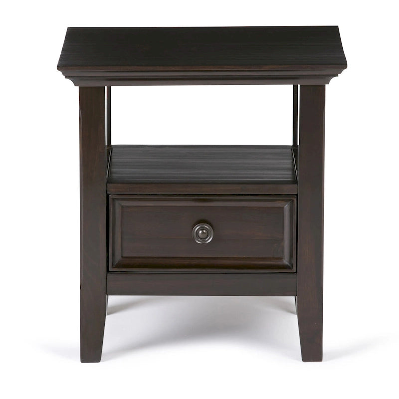 Table d'appoint carrée en bois massif de 48 cm