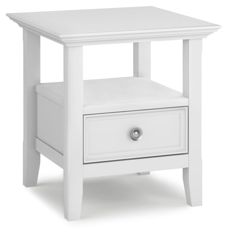 Table d'appoint carrée en bois massif de 48 cm