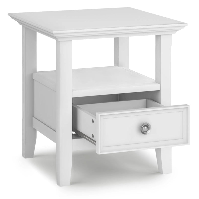 Table d'appoint carrée en bois massif de 48 cm
