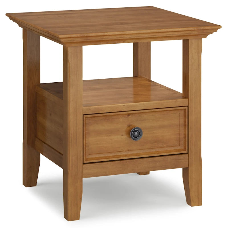 Table d'appoint carrée en bois massif de 48 cm
