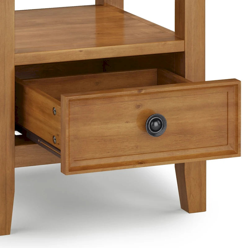 Table d'appoint carrée en bois massif de 48 cm