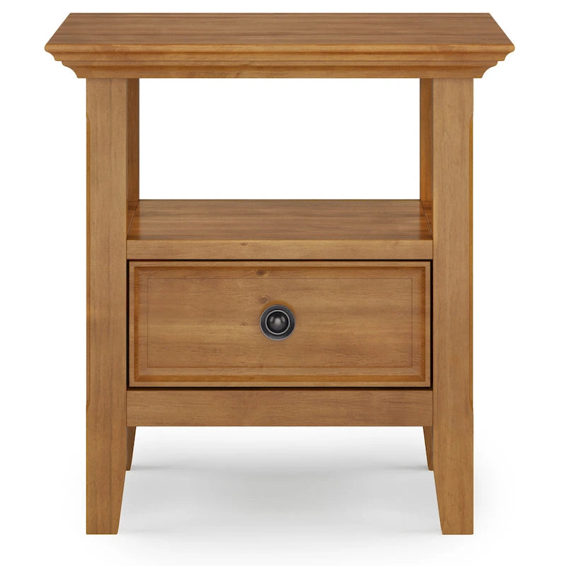 Table d'appoint carrée en bois massif de 48 cm