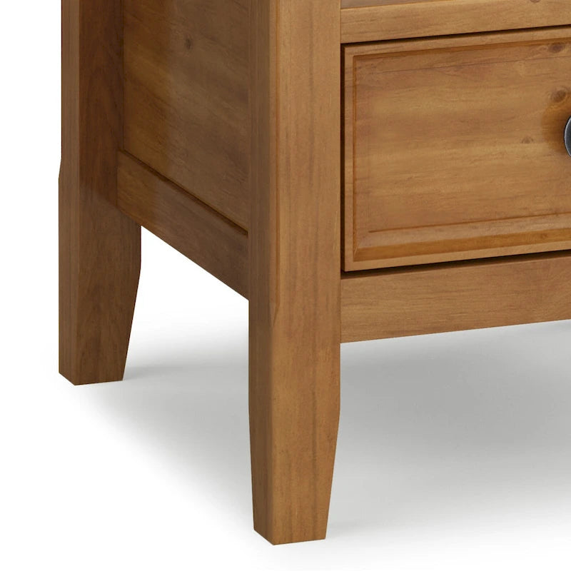 Table d'appoint carrée en bois massif de 48 cm