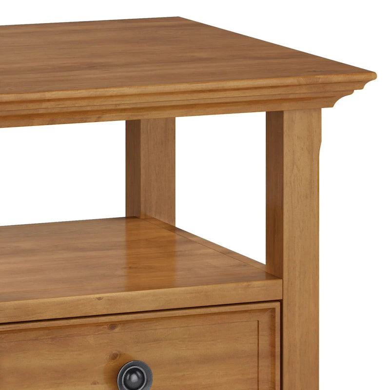 Table d'appoint carrée en bois massif de 48 cm
