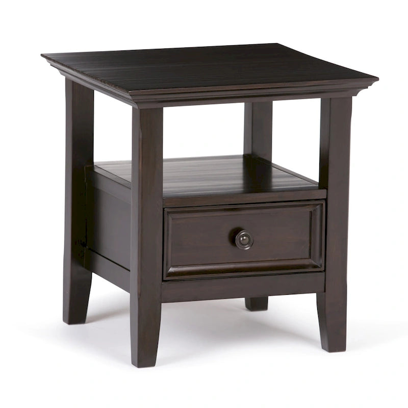 Table d'appoint carrée en bois massif de 48 cm