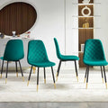 Chaises sans accoudoirs en velours capitonné (lot de 4)