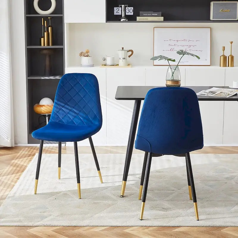 Chaises sans accoudoirs en velours capitonné (lot de 4)