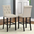 Tabourets de bar capitonnés en bois massif (lot de 2)