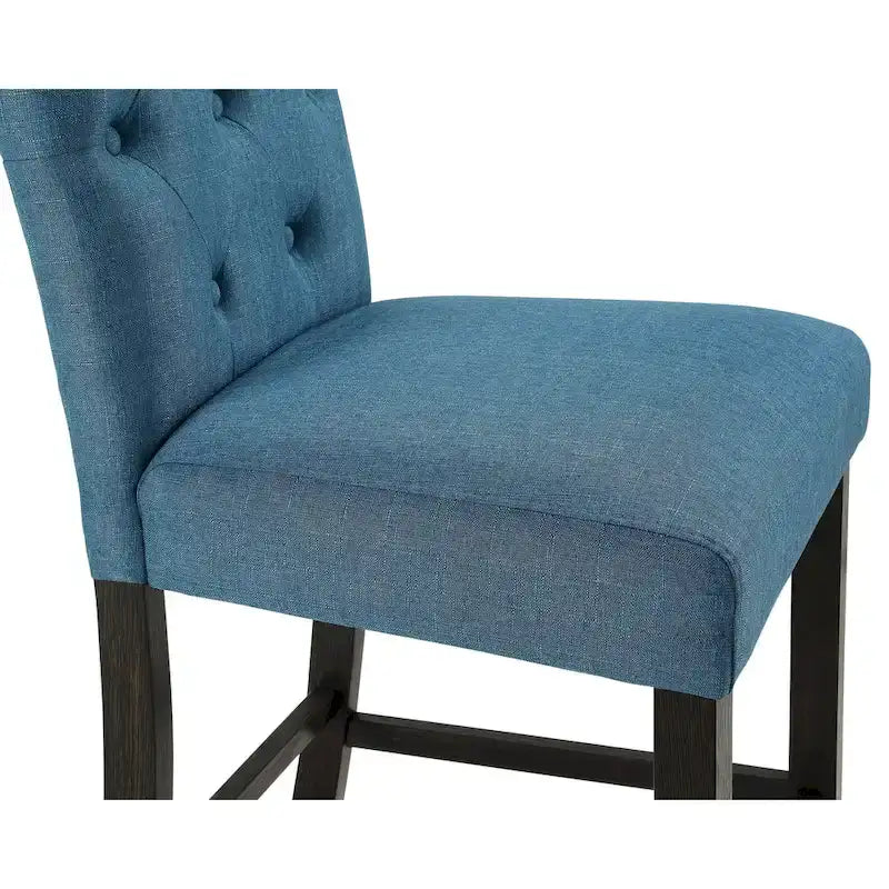Tabourets de bar capitonnés en bois massif (lot de 2)