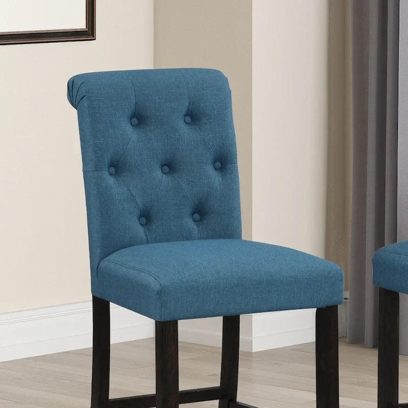 Tabourets de bar capitonnés en bois massif (lot de 2)
