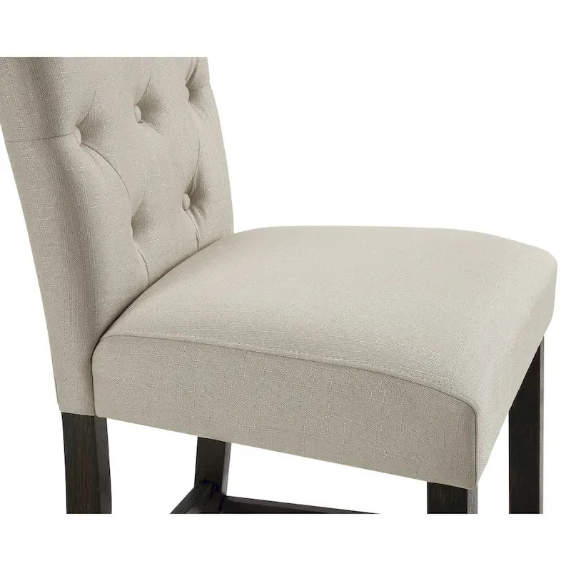 Tabourets de bar capitonnés en bois massif (lot de 2)
