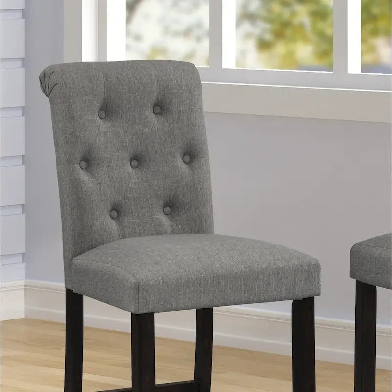 Tabourets de bar capitonnés en bois massif (lot de 2)