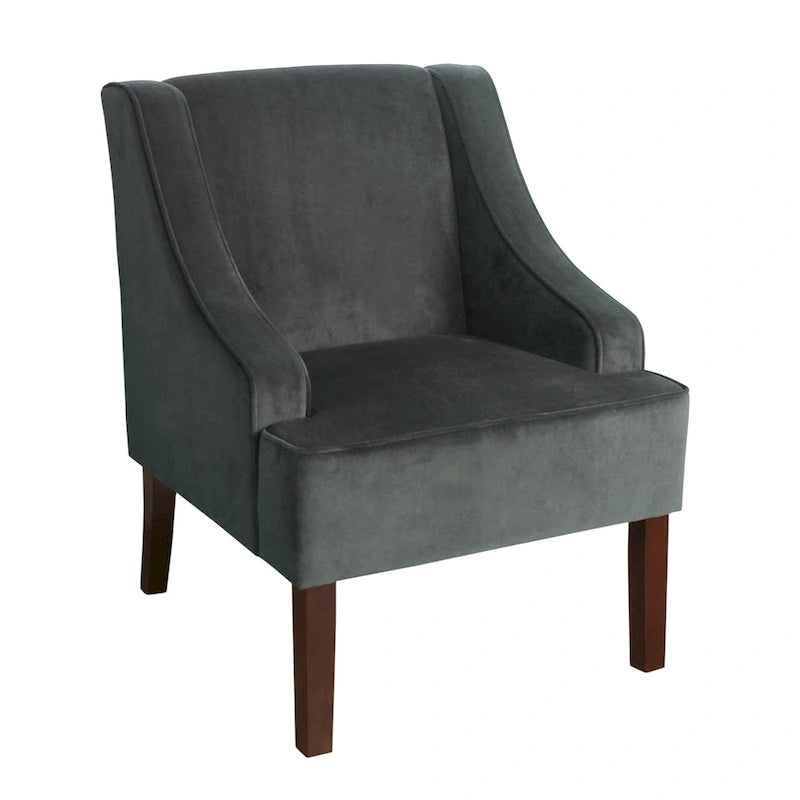 Fauteuil d'appoint en velours avec accoudoirs