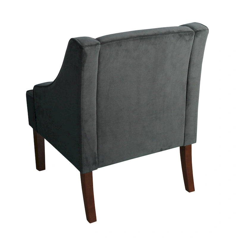 Fauteuil d'appoint en velours avec accoudoirs
