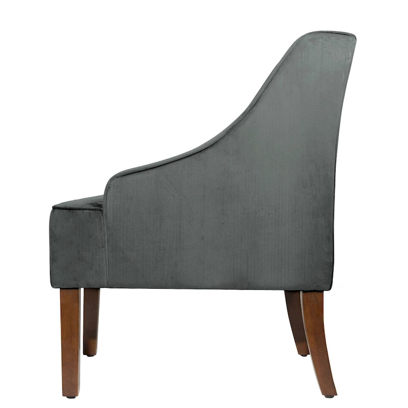 Fauteuil d'appoint en velours avec accoudoirs