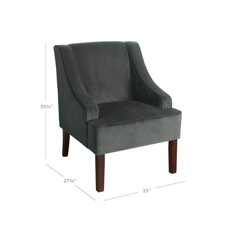 Fauteuil d'appoint en velours avec accoudoirs