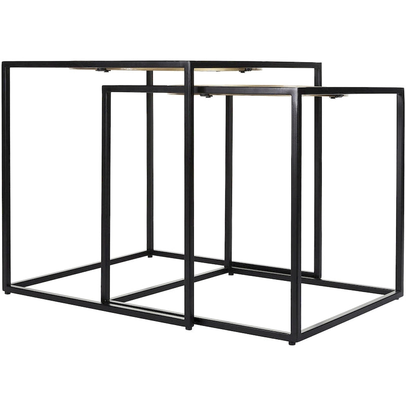 Tables gigognes miroirs - 21H x 21L x 21P, 19H x 19L x 19P