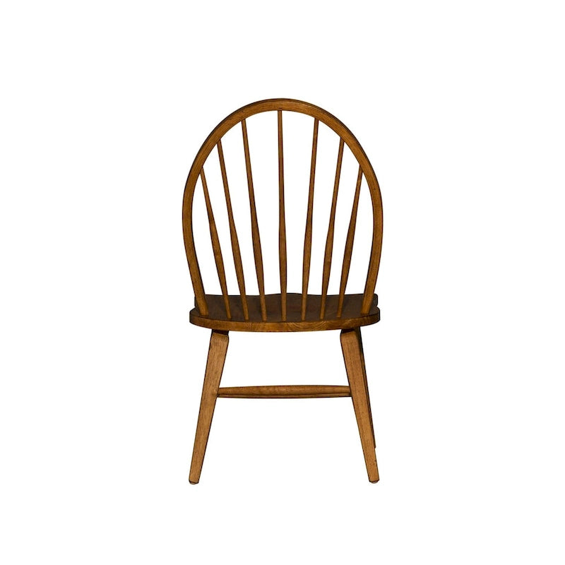 Chaises de salle à manger Windsor à dossier barre, couleur tabac (lot de 2)