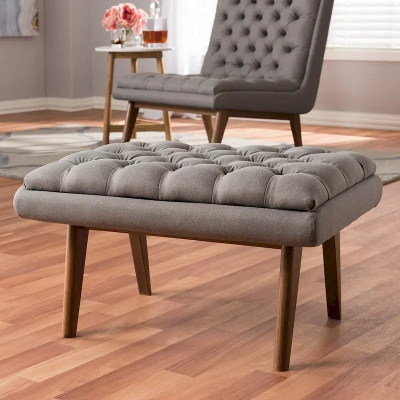 Pouffe rembourré de style milieu de siècle