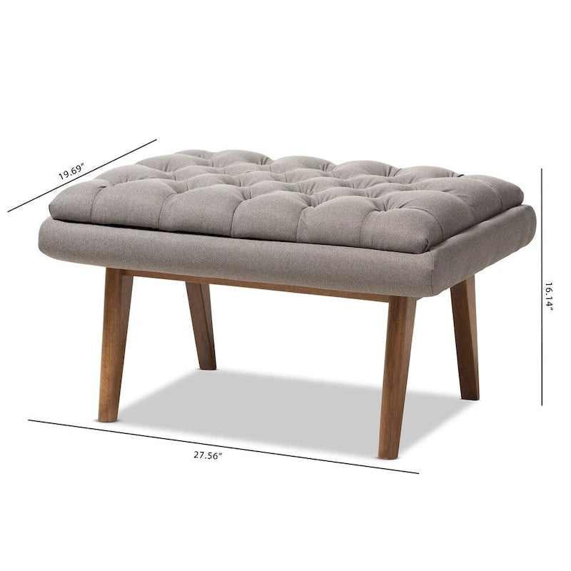 Pouffe rembourré de style milieu de siècle