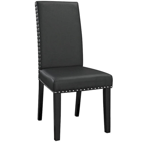 Chaise de salle à manger noire avec clous décoratifs