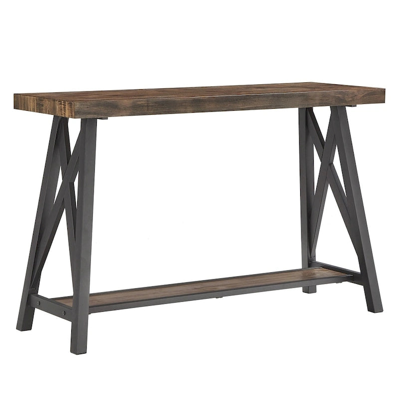 Canapé rustique et console d'entrée avec piètement en X