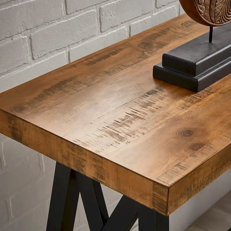 Canapé rustique et console d'entrée avec piètement en X
