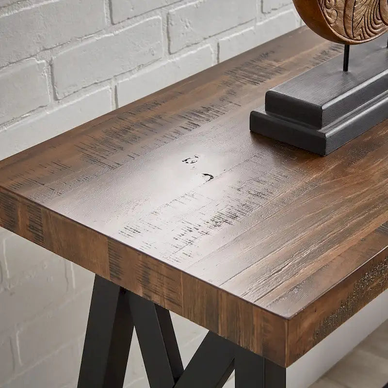 Canapé rustique et console d'entrée avec piètement en X