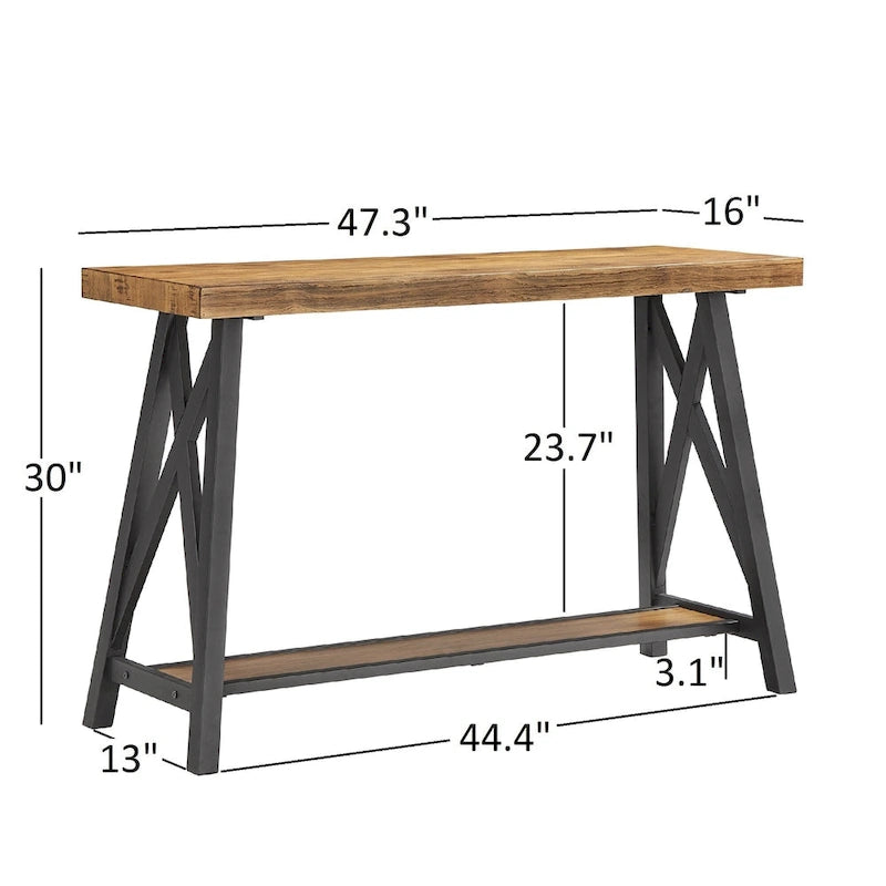 Canapé rustique et console d'entrée avec piètement en X