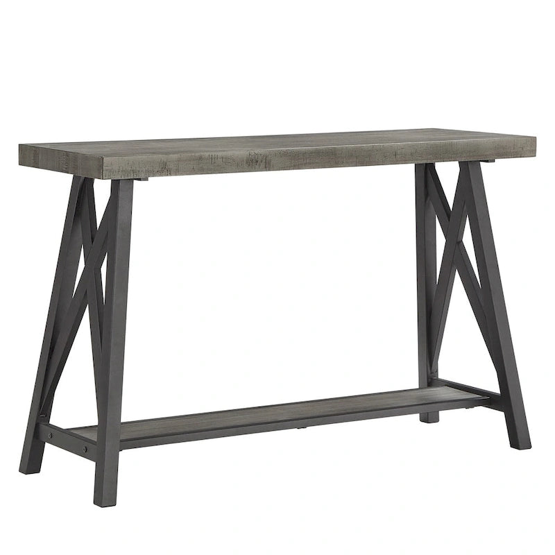 Canapé rustique et console d'entrée avec piètement en X